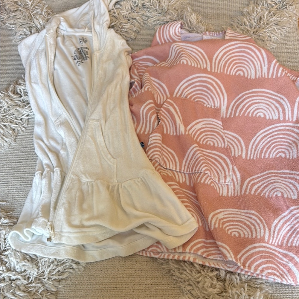 Kids Cream and Pink Swim Coverups